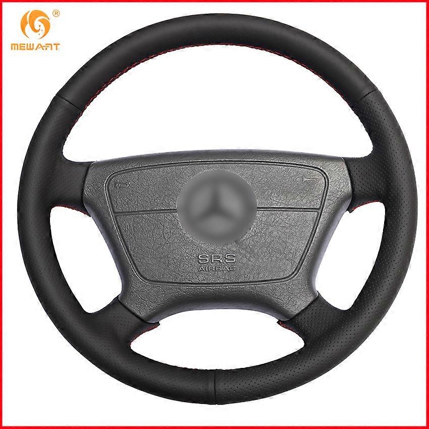 שחור עור אמיתי כיסוי הגה לרכב מרצדס בנץ E-Class W210 E 200 240 280 320 1995-2002 W140 S320 350 420 1991