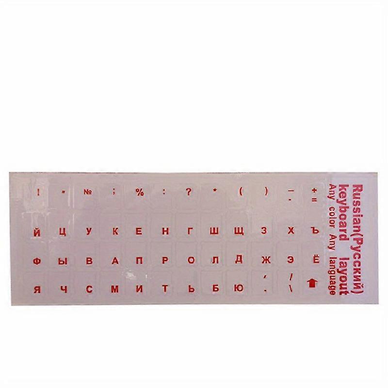 Russian English Arab Language Transparent Keyboard Stickers Language Alphabet Red White Label For Computer PC Dust Protection Laptop Accessories