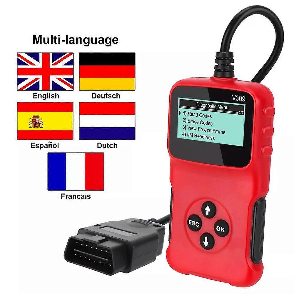 Plug and Play V309 OBD2 Code Reader OBD 2 Scanner OBDII Digital Display Car Diagnostic Tool ELM 327
