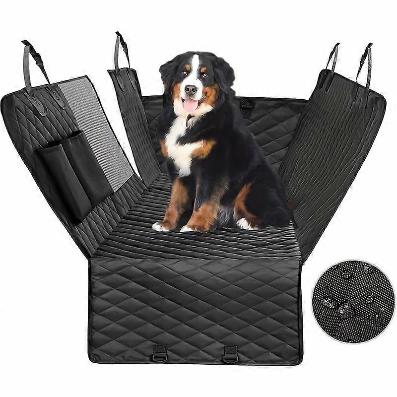 100% Waterproof Dog Seat Cover with Mesh Viewing Window, Anti-Scratch Non-Slip Pet Hammock for Car Backseat Protection