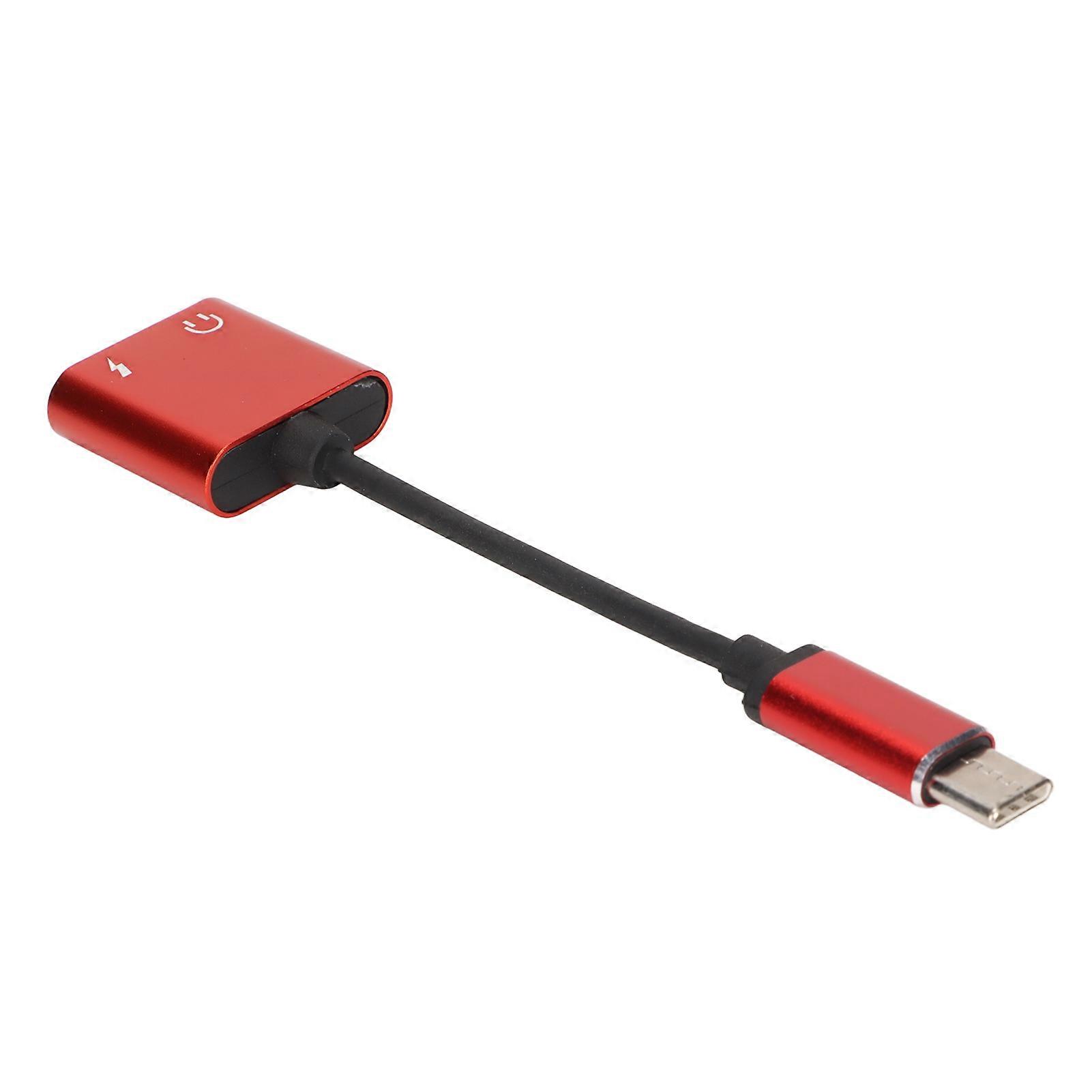 Type C to 3.5mm Headphone Adapter with Charging Port Mini Portable Earphone Converter