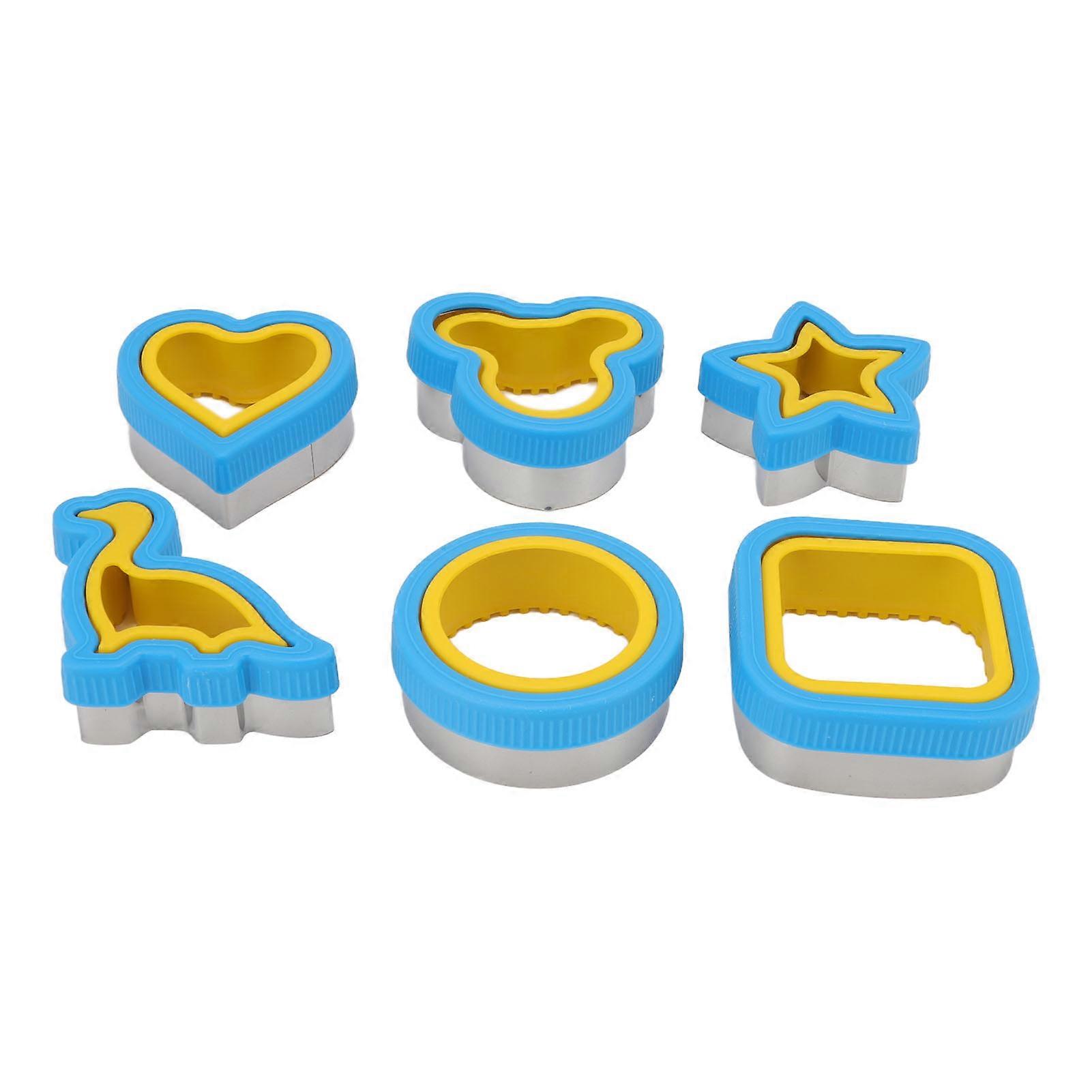 6pcs Cartoon Sandwich Cutter Mold for Bread Pancake Rice Cheese Fruits - Rust Proof Prevent Slip