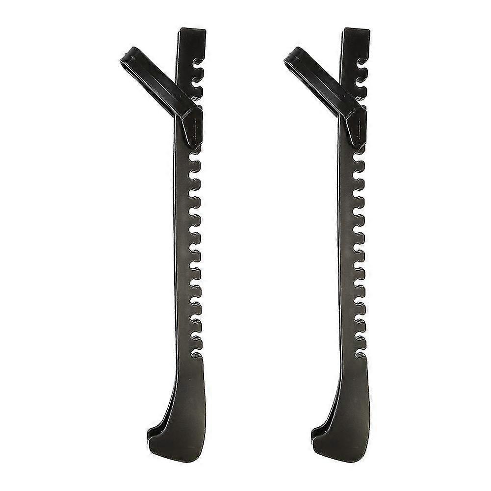 Ice Skate Blade Protectors - Adjustable Buckle Design (1 Pair, Black)