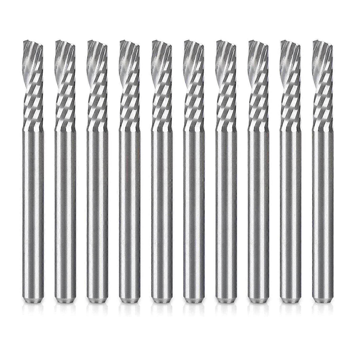 10 Pack Router Bits 1/8 inch Upcut Router Bit Single Flute End Mill Set Milling Cutter Tungsten Ste