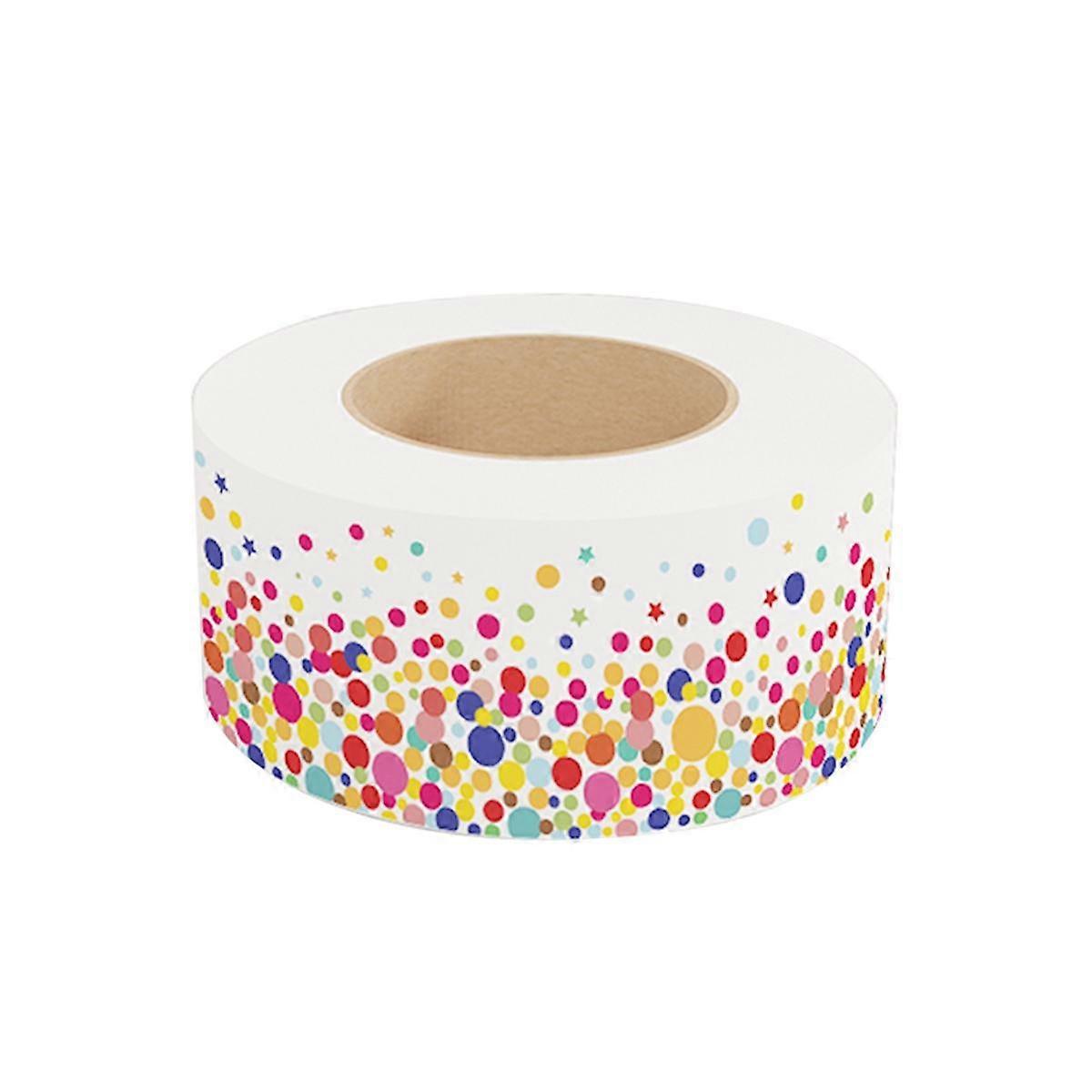 20M Scalloped Lovely Stickers Colorful Dot Pattern Stickers Trim Stickers Classroom Board Border Bu