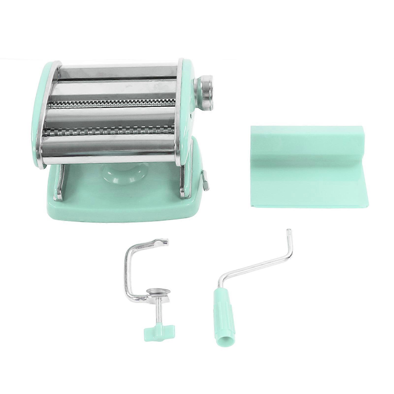 Machine à pâtes Type de ventouse Ménage en acier inoxydable Petite presse à nouilles multifonction Machine à rouler les nouilles manuelle Ventouse verte 2 couteaux
