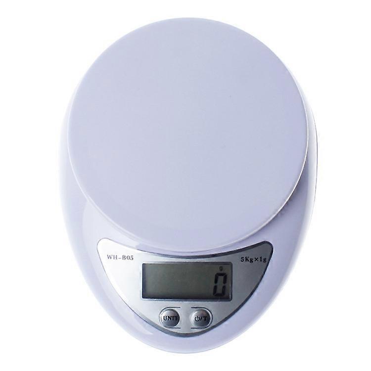 Multifunction Electronic Kitchen Scale with Digital Display 5kg - White