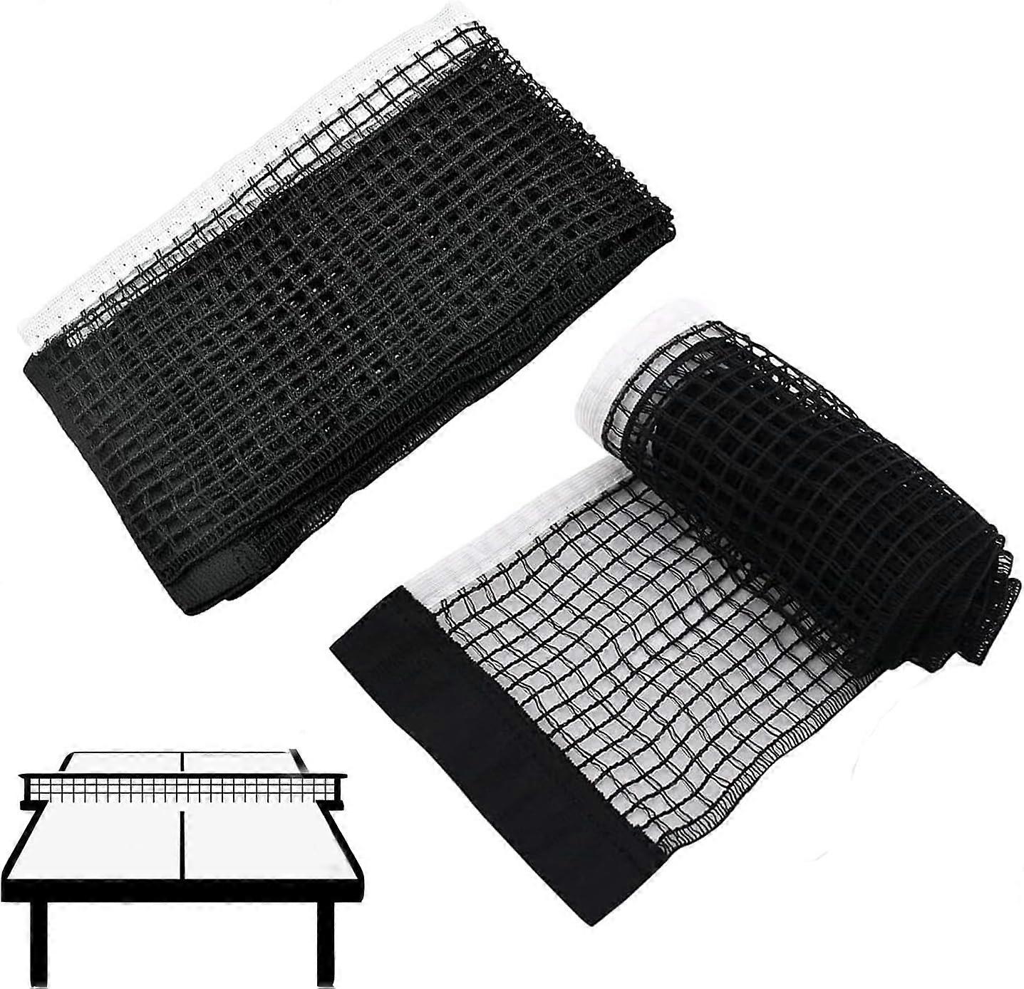 2 Pieces Table Tennis Replacement Net Portable Collapsible Ping Pong Net Durable Sports Accessories For Ping Pong Table Office Desk