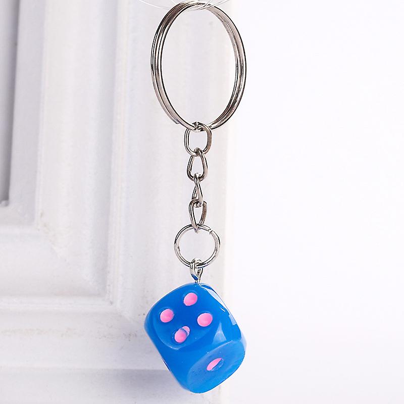 Color Dice New Resin Sieve Lovers Pendant Key Chain