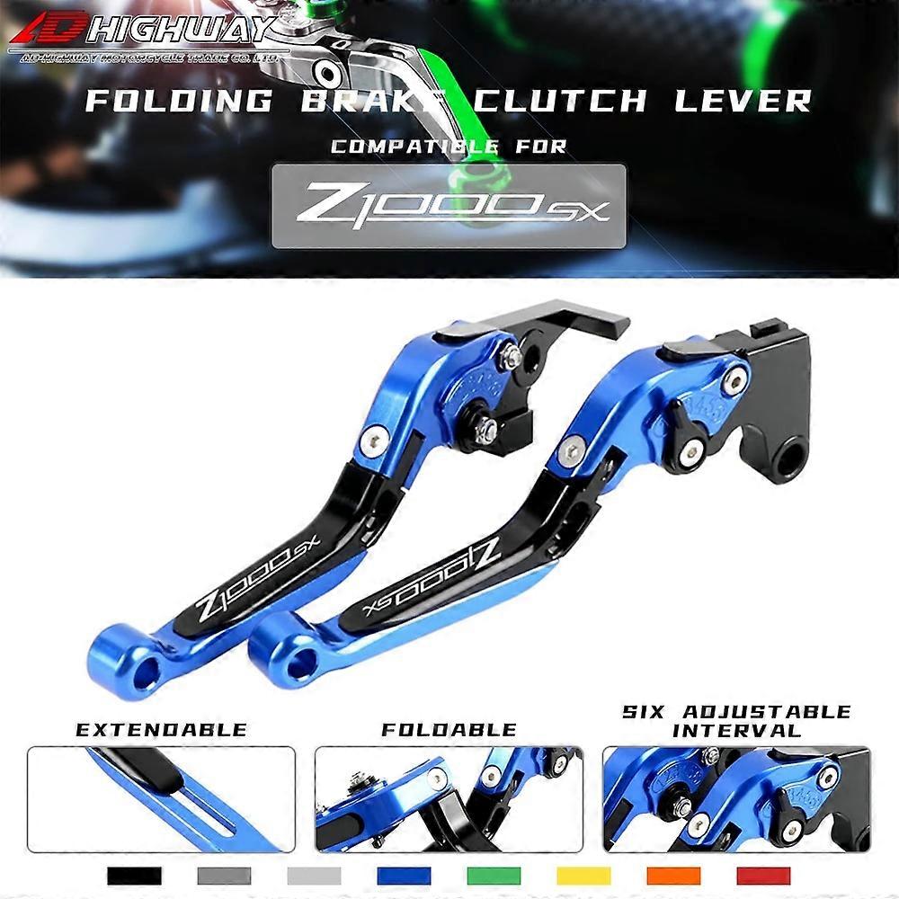 Barra de palanca de freno de aluminio CNC, palancas de embrague de freno ajustables plegables extensibles para Z1000SX NINJA 1000 Tourer 2017-2019