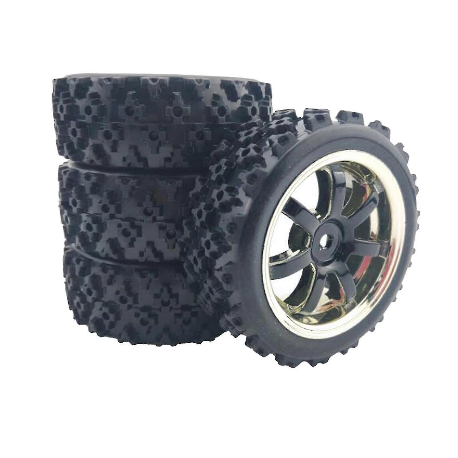 Set Of 4 Rc Tires Upgrade Parts Replacements Tyre Wheel Rim For Wltoys 144001 124018 124019 For Diy Accessory Model Buggy Parts - Black