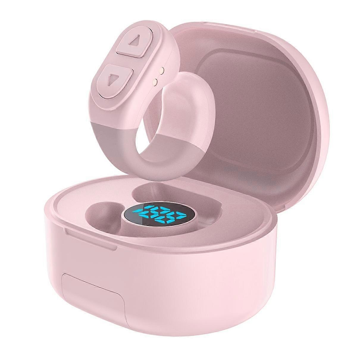 Scrolling Ring Remote Bluetooth Page Turner Clicker with Digital Charging Case for IOS Android Phone-Pink