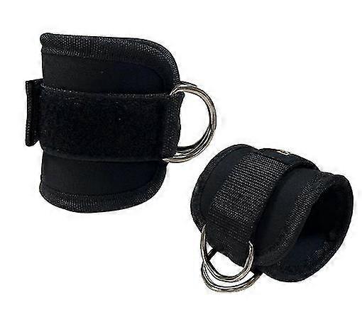רצועות לרגליים מרופדות, לאימוני כושר על משיכת כבל, רצועות קרסול, שחור