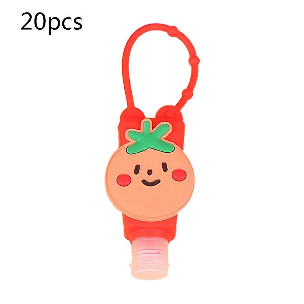 20Pcs Kids Empty Travel Bottles with Cartoon Silicone for Case Keychain Carriers 30ml Refillable Hand Sanitizer Containe
