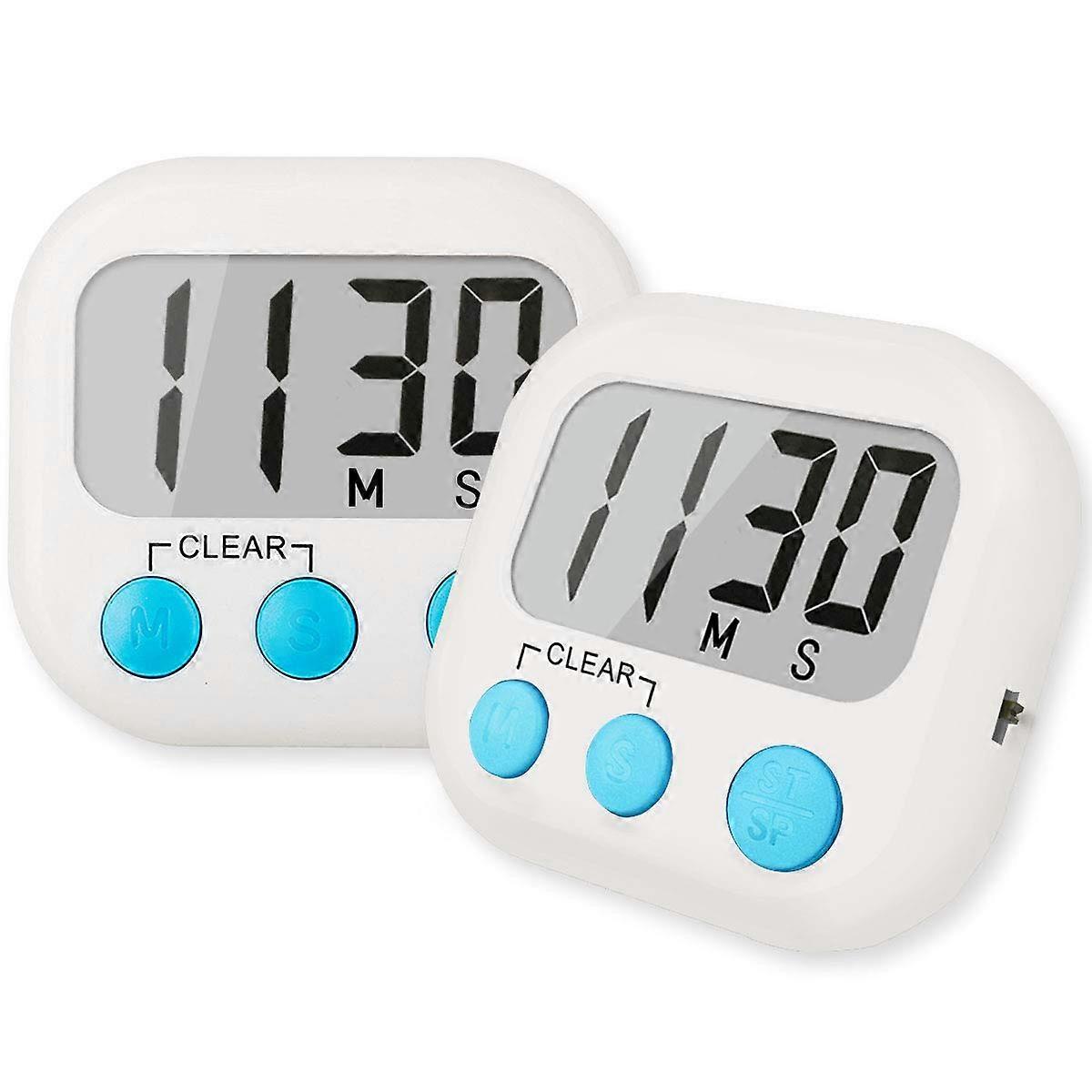 Digital Kitchen Timer-Magnetic Countdown Timer with Large LED Display Volume Adjustable and Convenient for Cooking for Elderly and Children (White)