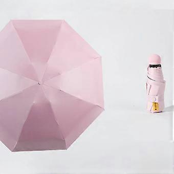 8 bein, liten og lett parasoll, paraply, uv-beskyttelse, rosa 96 cm i diameter