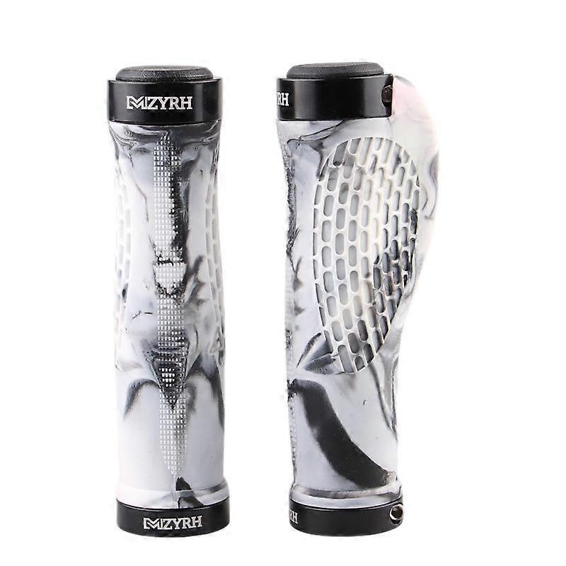 自転車ハンドルバーハンドル、ダブルロックバイスハンドルバーハンドルカバー、人間工学に基づいたハンドルカバー(黒と白)