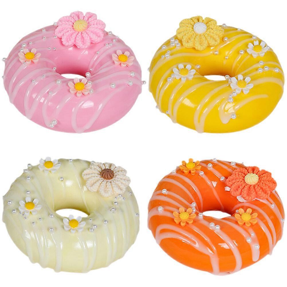 4PCS نماذج دونات واقعية وهمية دونات الزخرفية دونات نماذج الأغذية وهمية
