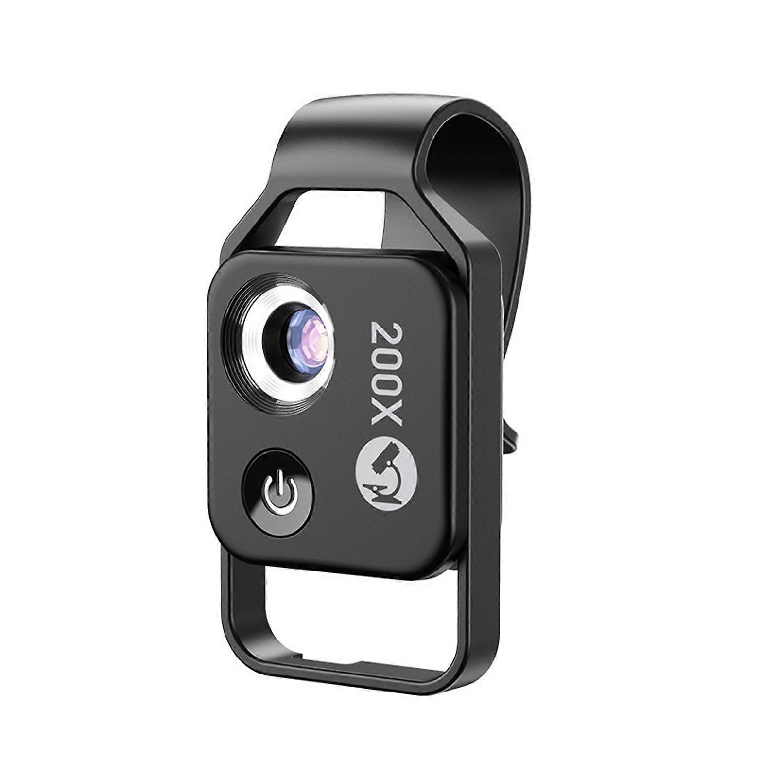 Mini Microscope Pocket Size Cell Phone Microscope 200X Magnification Portable Universal Mobile Phone Microscope Lens Attachment