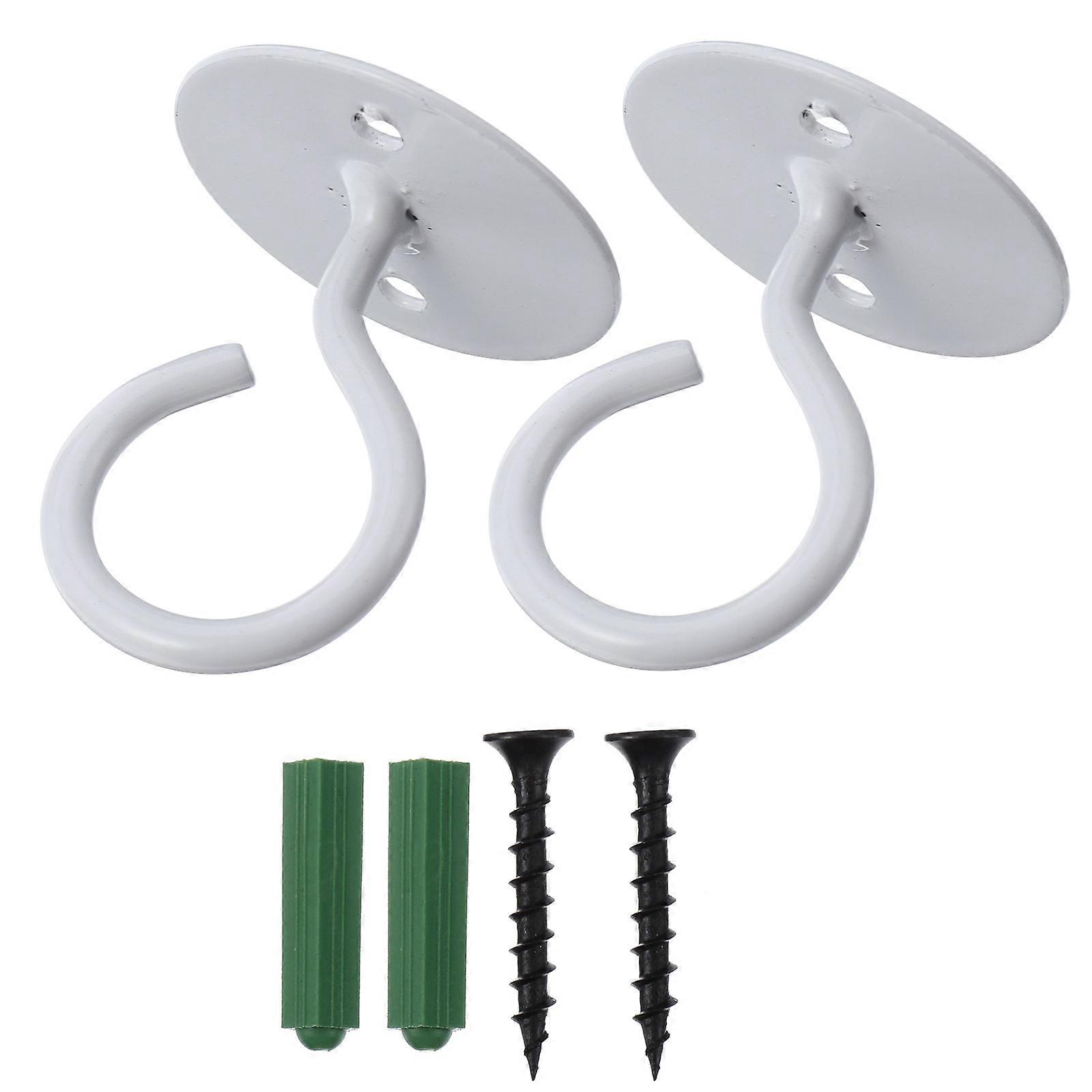 2Pcs Two Holes Ceiling Hook Sturdy Iron Hook Lantern Hook Hanger for Home