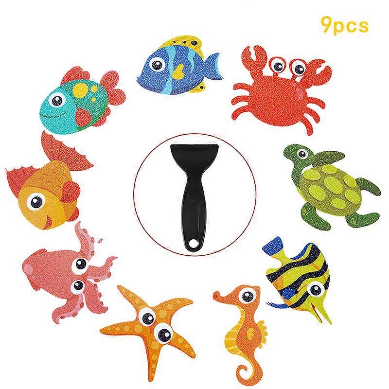 9 Pack Premium Non-Slip Bathtub Scraper Stickers
