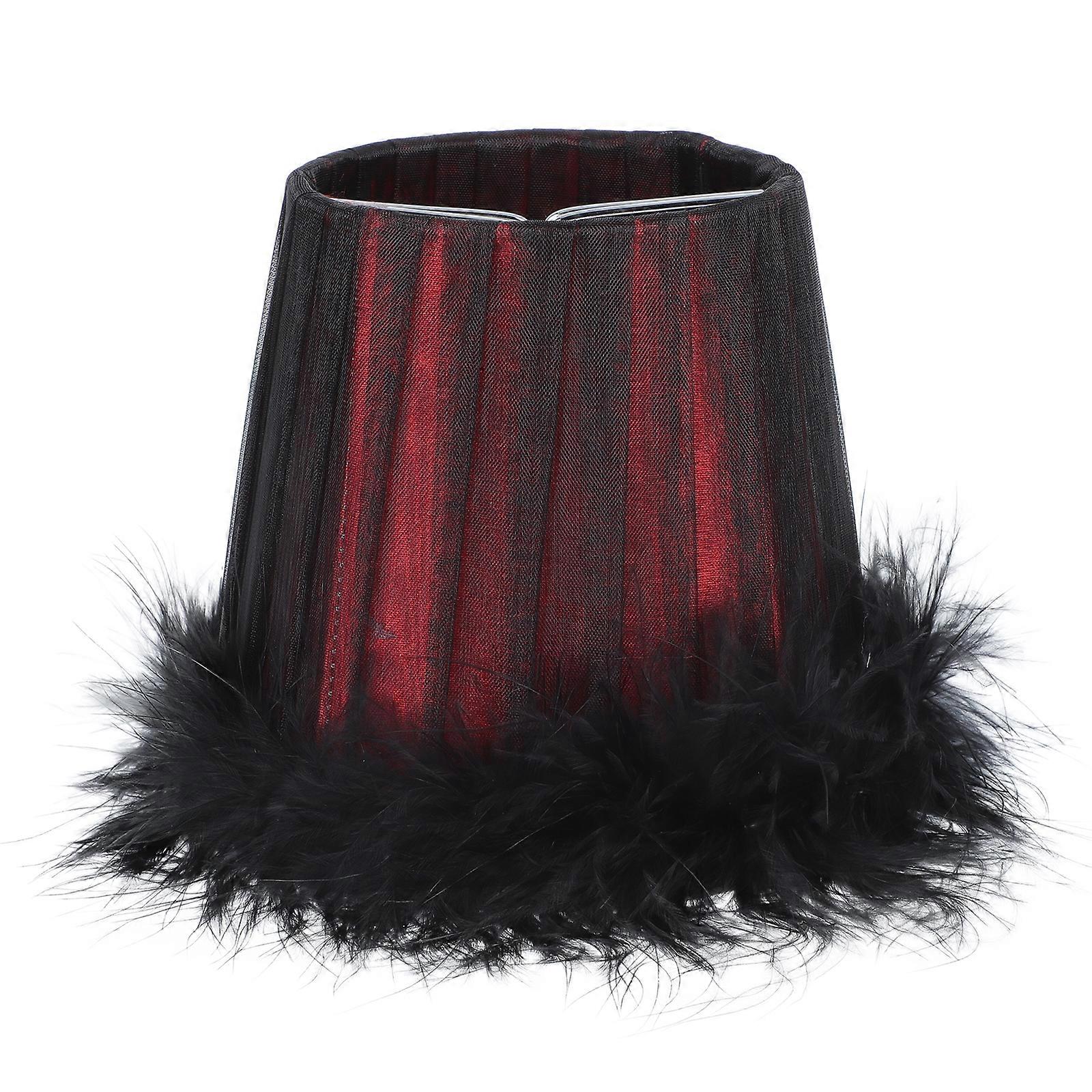1pc Feather Lampshade Indoor Use Lamp Cover Bedside Light Decor Accessory