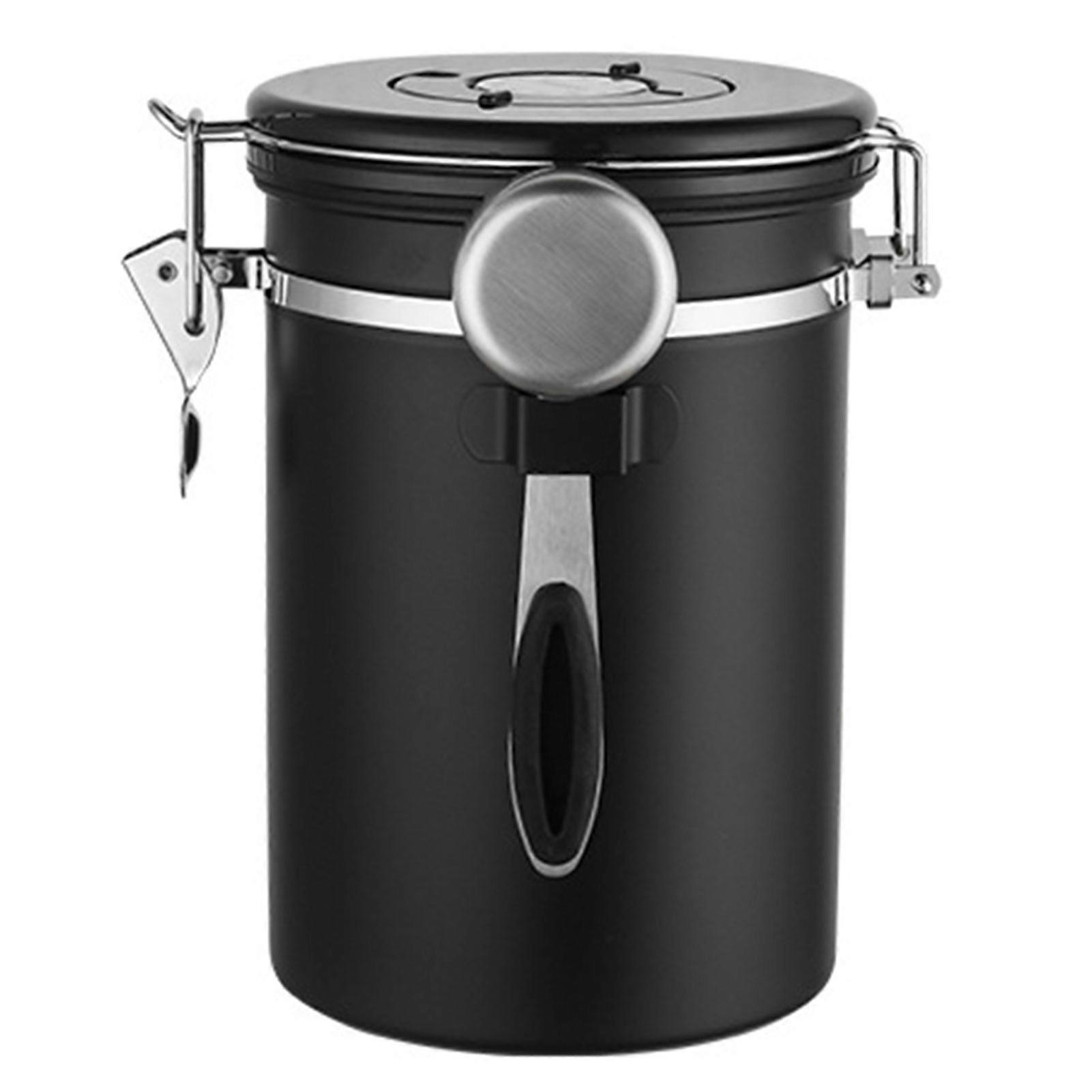 1 Set 1200/1500/1800ml Sealed Jar Large Capacity One Way Co2 Valve Canister Airtight Storage Container with Spoon Kitchen Gadget QingHai