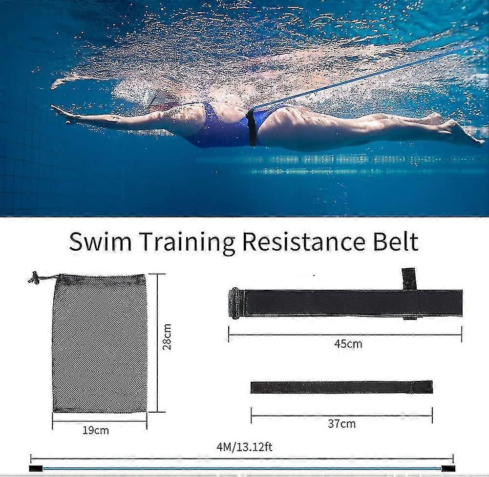 Swimming Pool Adjustable Swimming Strap 4m Elastic Rope Swimming Resistance Swim