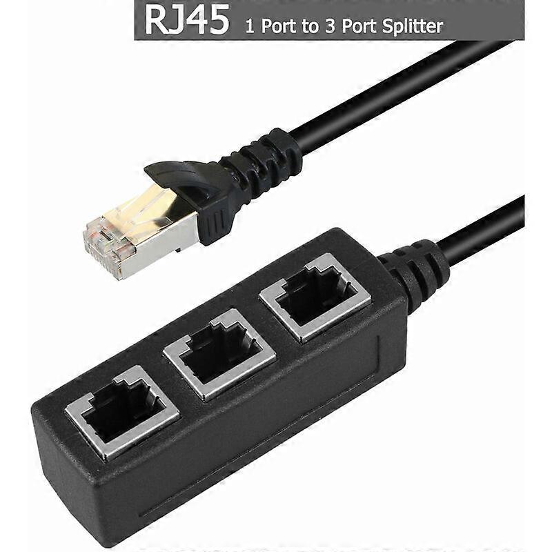 RJ45 Ethernet 1 til 3 Port Splitterkabelnetværk med Cat5, Cat5e, Cat6, Cat7 adapterstik
