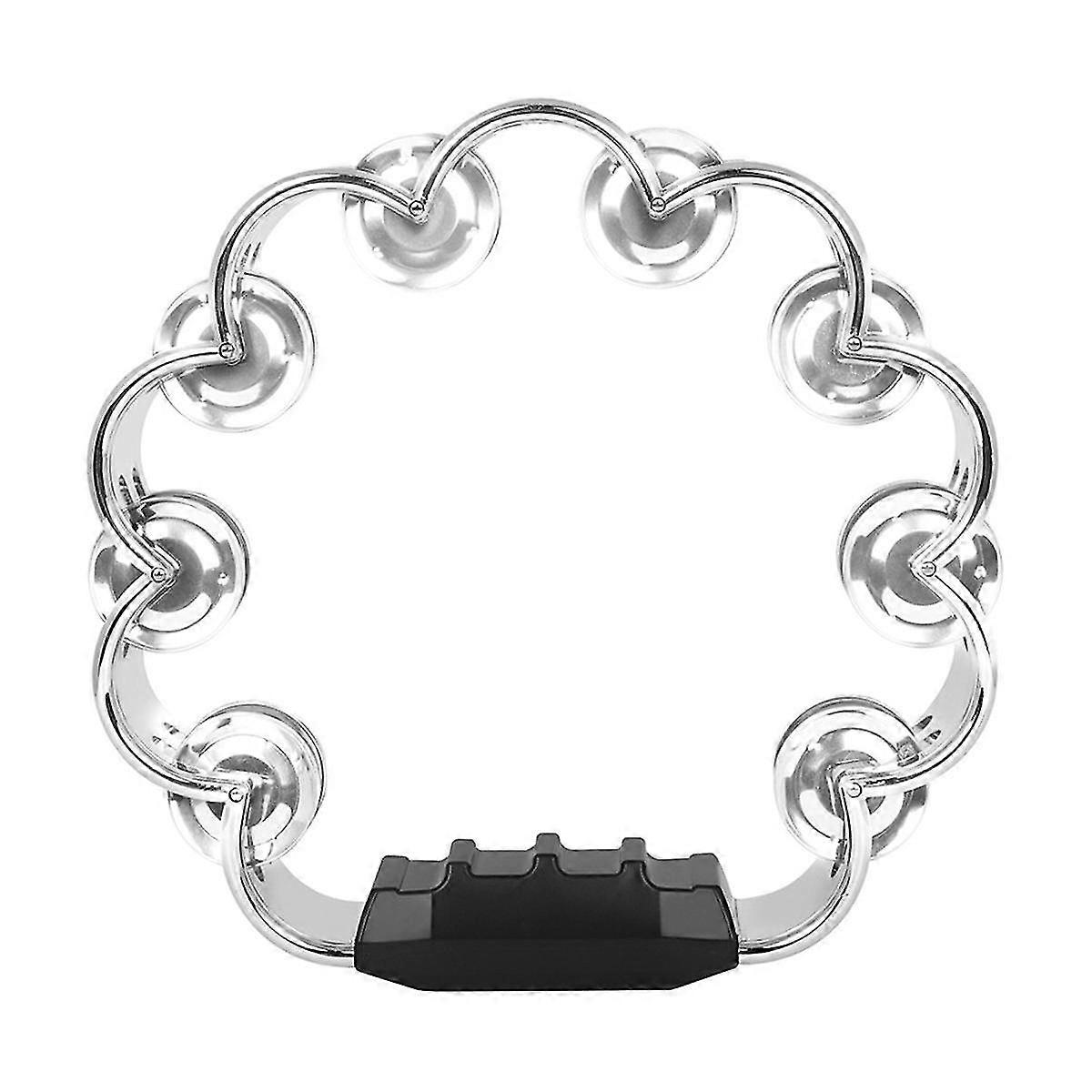 Double Layer Plum Flower Shape Hand Bell,handheld Tambourine,silver