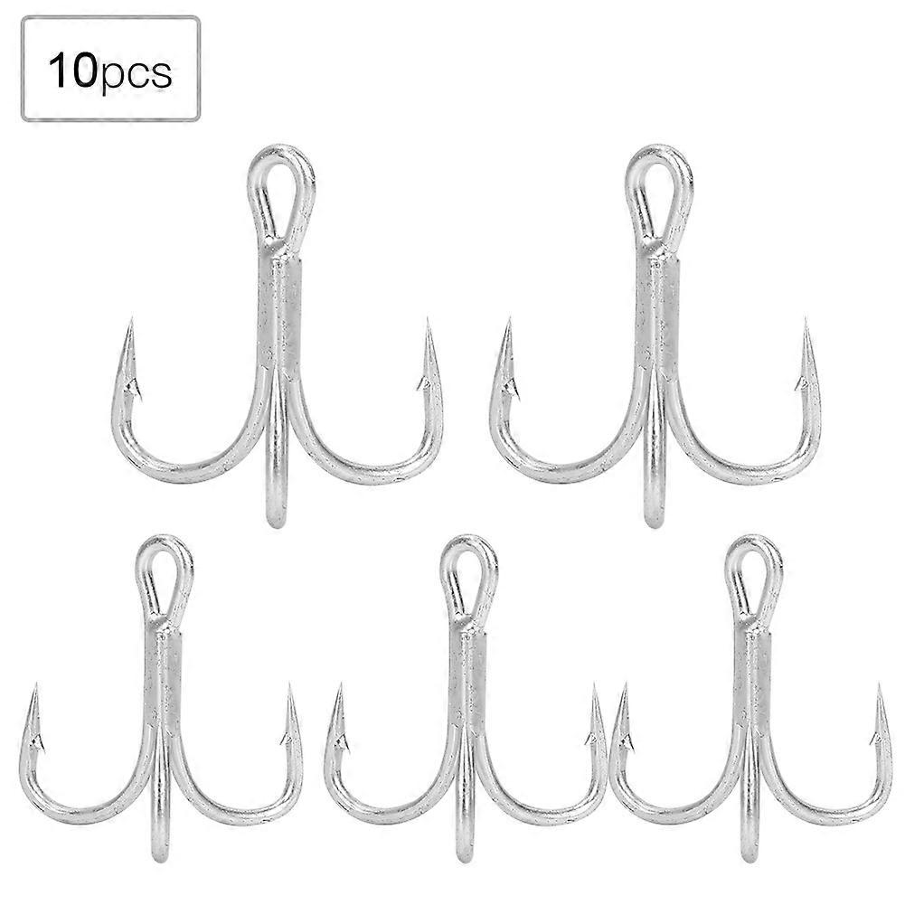 2024Fishing Hook Sharpened Barbed High Strength Metal Treble Hooks Fishhook (10pcs*1/0#)