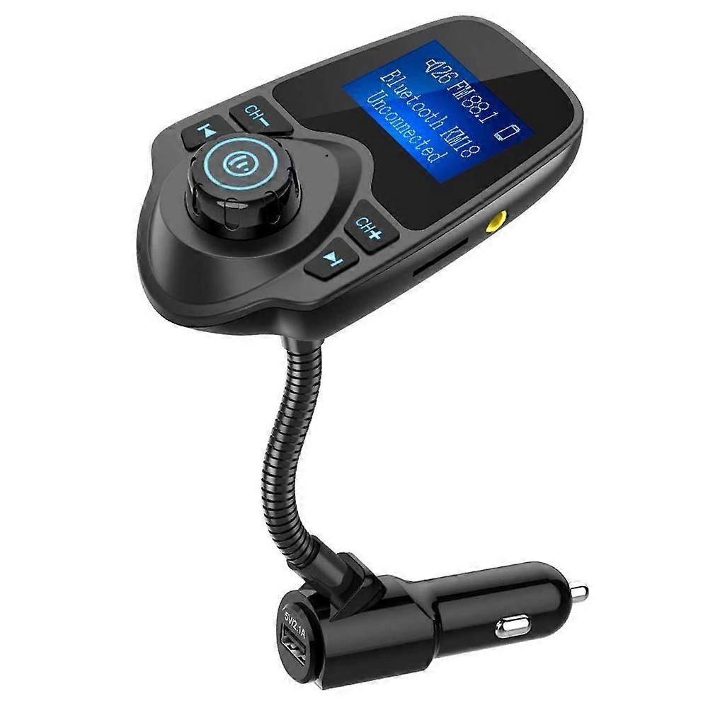Wireless Car Bluetooth FM Transmitter Radio Adapter Car Kit W 1.44 Inch Display Support All Smartphone Audio Player TF/SD Card and USB Car Charger