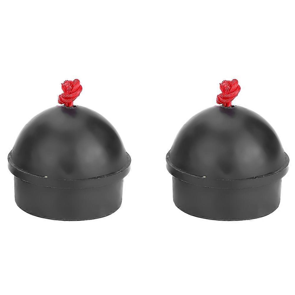 2pcs No Slip Cue Tip Chalk Billiard Pool Cue Chalk Holder with Cord for Snooker Pool (Black)