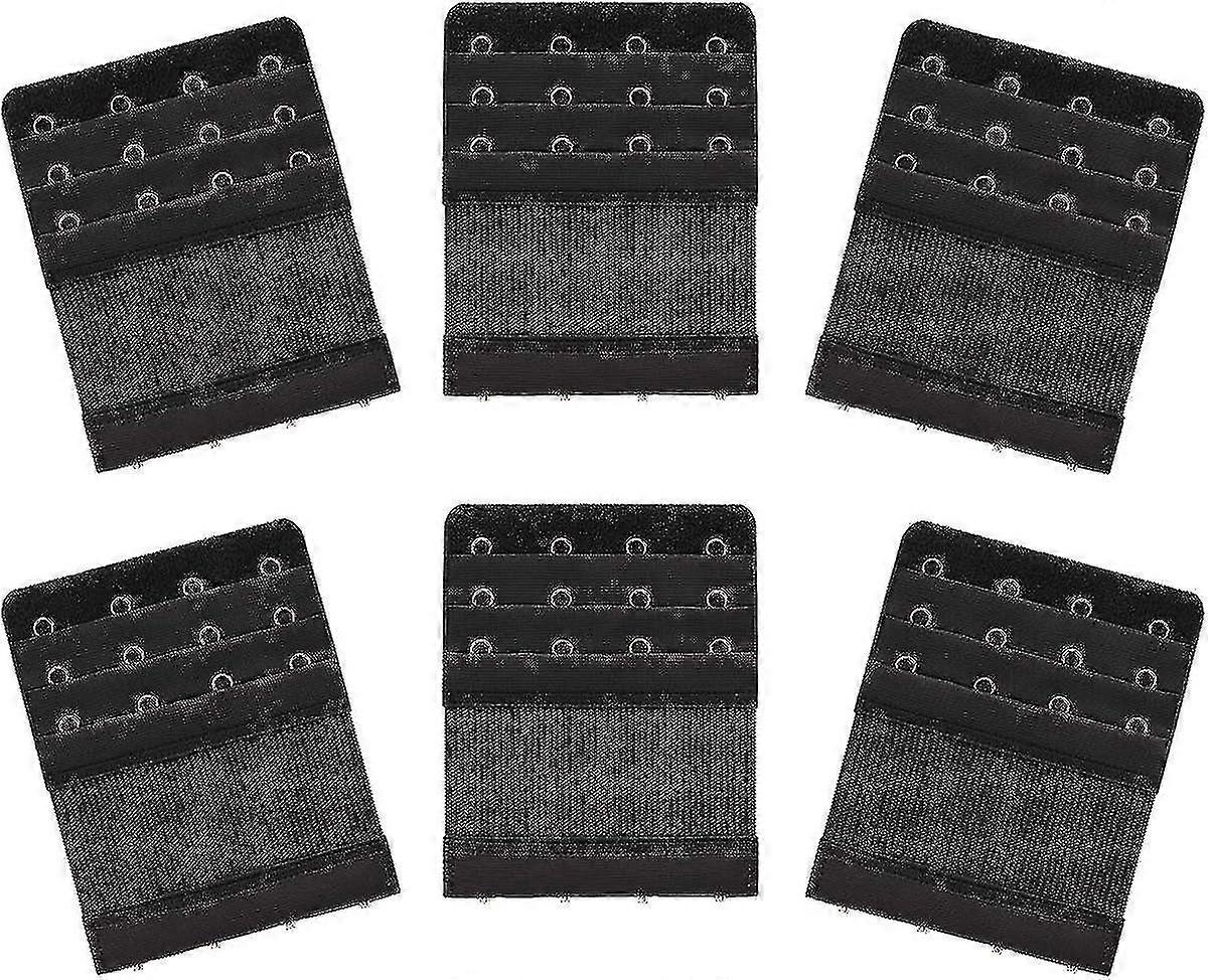 Lady 3 Rows 4 Hooks Brassiere Bra Strap Extender 6pcs