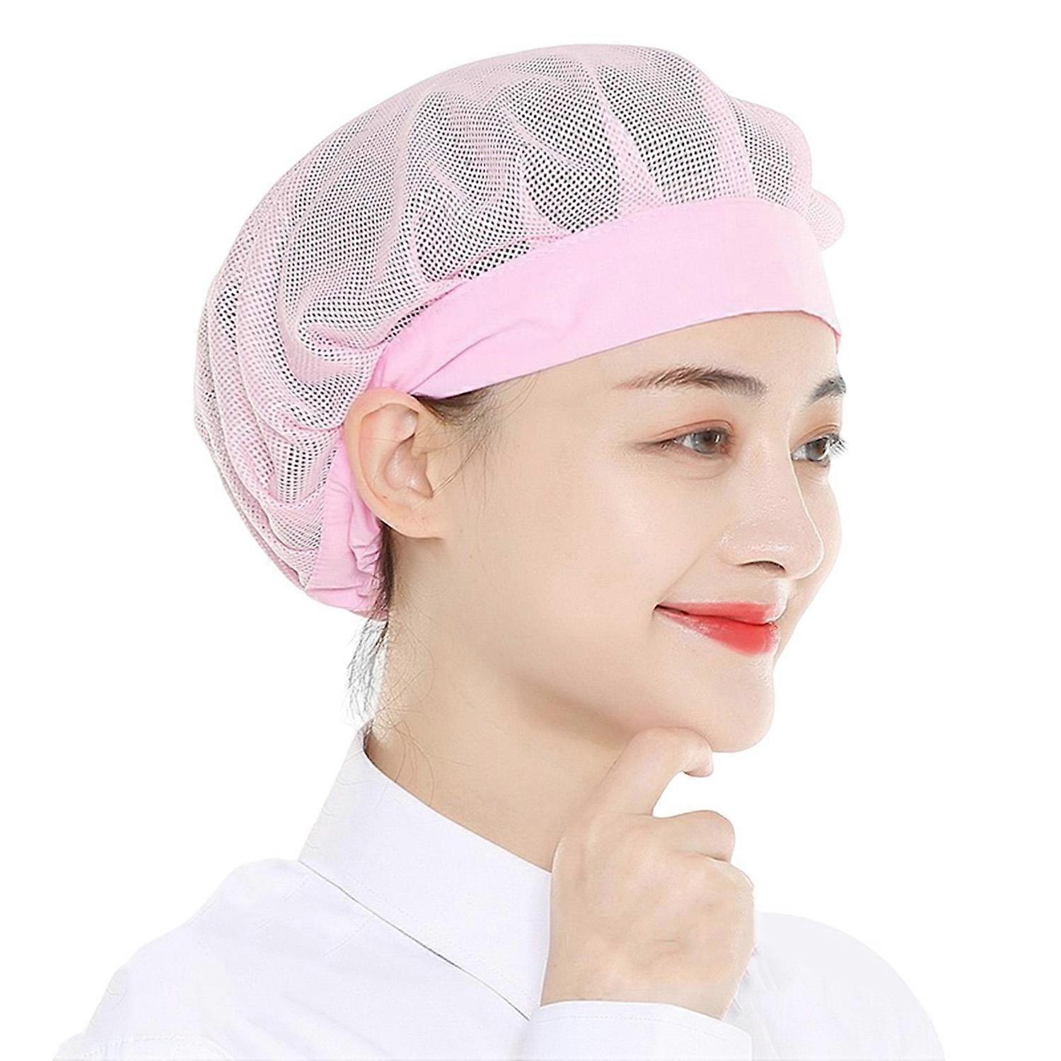 Chef Hat Unisex Kitchen Hat Hotel Restaurant Cook Cap Good Breathability Hollow Mesh Solid Color