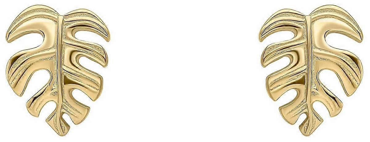 Beginnings Monstera Leaf Stud Earrings - Gold