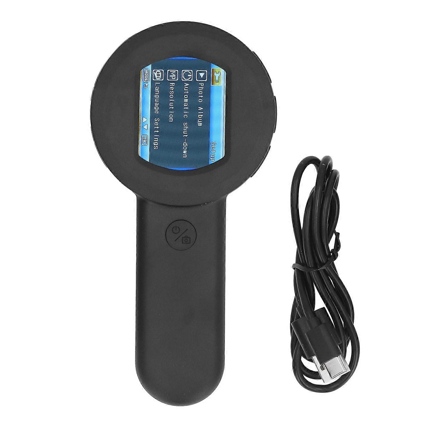 Handheld Electronic Magnifying Glass USB 2in IPS Screen with 8 LED Lights Portable Desktop Magnifier