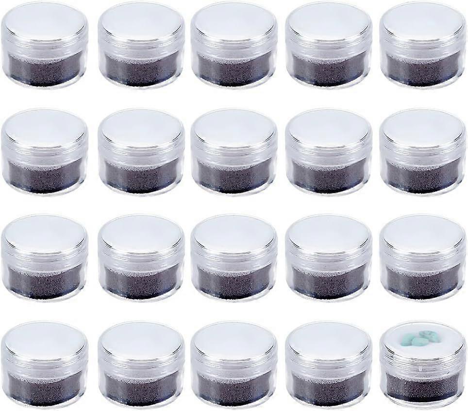 20Pcs Gemstone Display Box Round Jewerly Box Plastic Transparent Stone Box Mini Diamond Storage Box for Rhinestone Crystal Small Items 1.18x0.8x1 inch