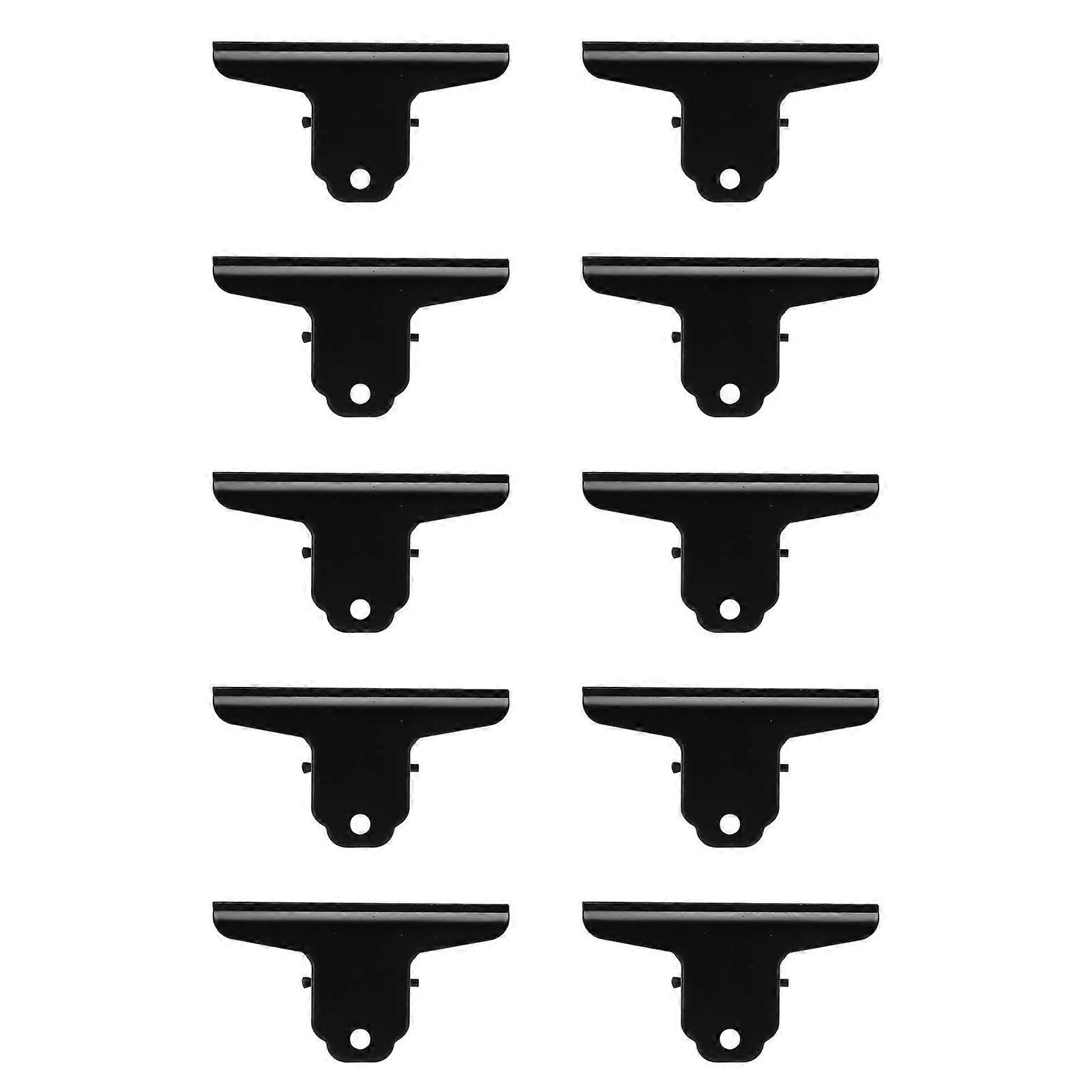 10Pcs Hinge Clips Large Metal Hinge Binder Clips for Paper Document Note Sorting and Organizing Black