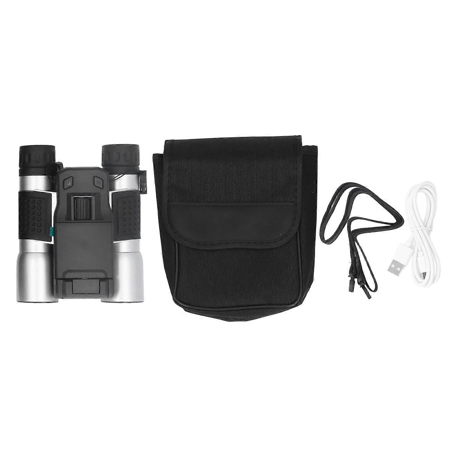 1080P HDデジタル双眼鏡12倍率12x32双眼望遠鏡2インチスクリーン270度回転記録