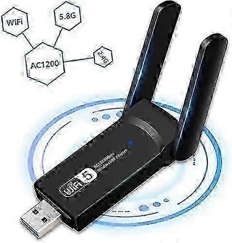 محول واي فاي 1200 ميجابت / ثانية ، واي فاي ستيك مع 2 × هوائي USB 3.0 واي فاي دونغل (5 جم و 867 ميجابت / ثانية + 2.4 جم و 300 ميت / ثانية)
