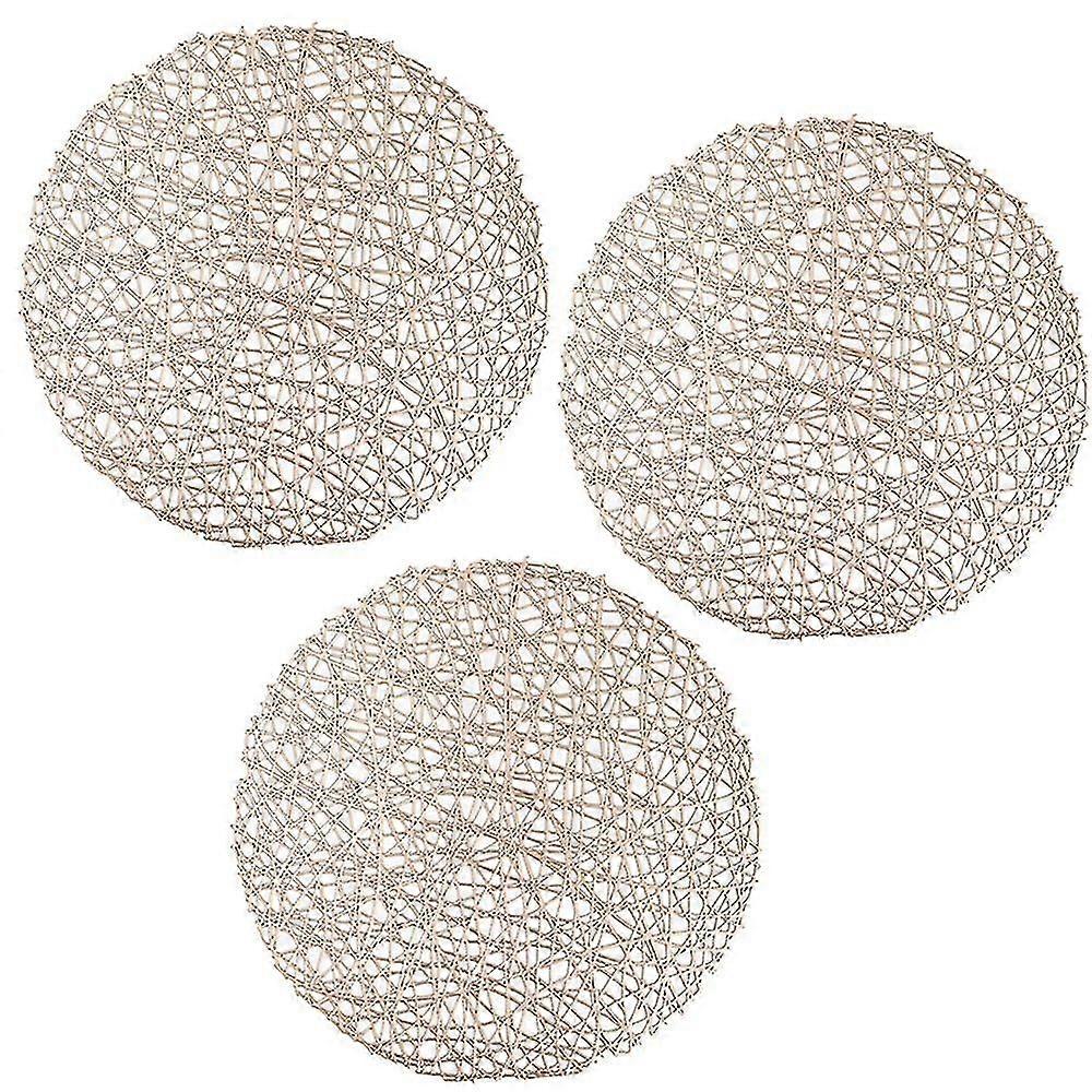 Placemats For Dinner Table Metallic Hollow Out Line Circle Table Mats Vinyl Place Mats For Table Decor Wedding