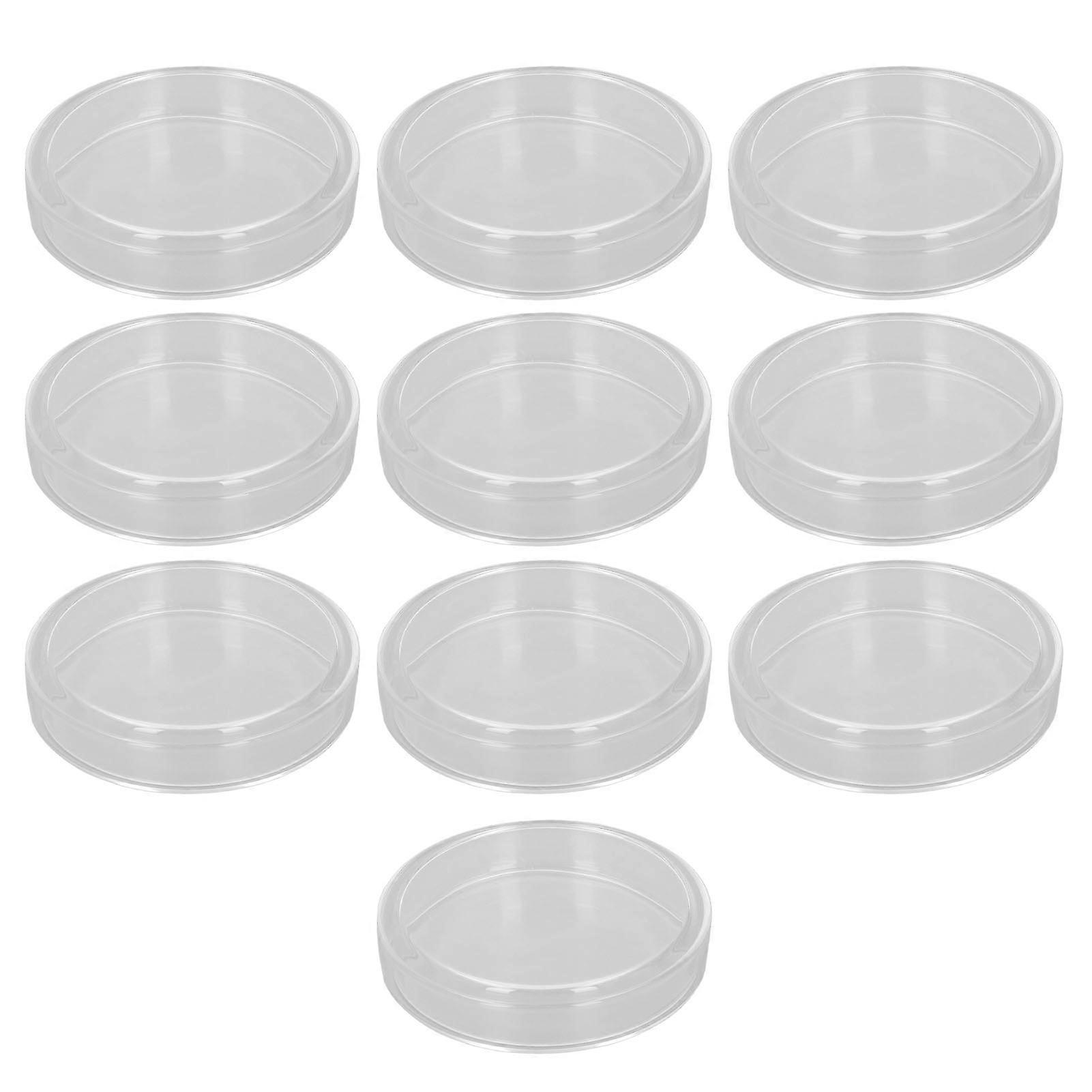 10PCS laboratóriumi Petri-csészeüveg tenyésztő edények fedéllel biokutatási kísérlethez