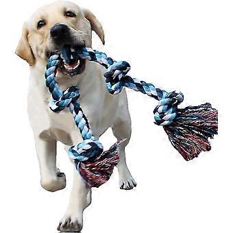 Dog Rope Toy for Dogs Who Love to Chew, Sturdy Rope Chew Toy for Large and Medium Dogs, 3 ft 5 Knots, Indestructible Cotton Rope