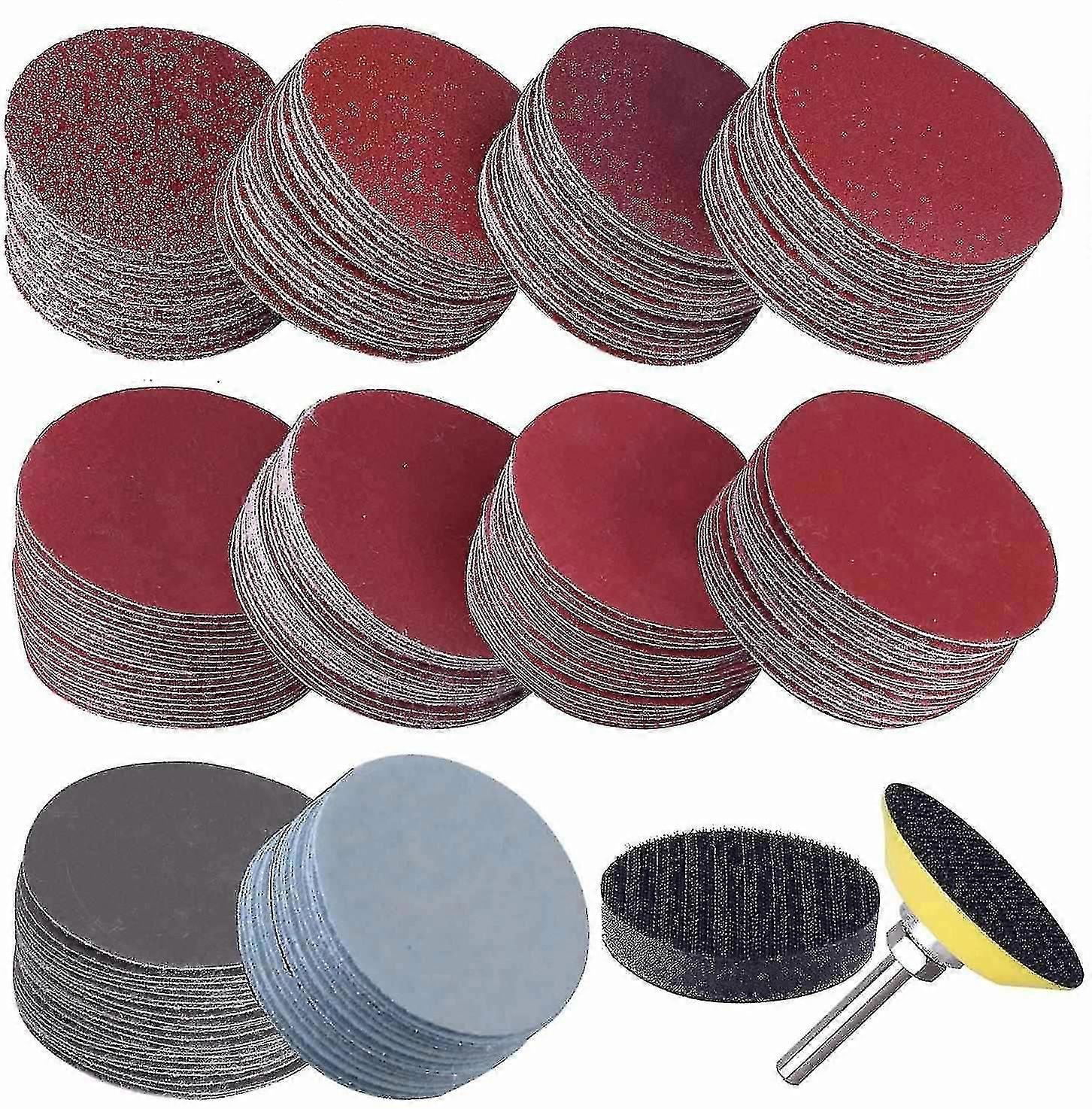 300 Pieces 50mm 2 Inch Abrasive Wheels 80-3000 Grit Paper Sanding Wheels With 1