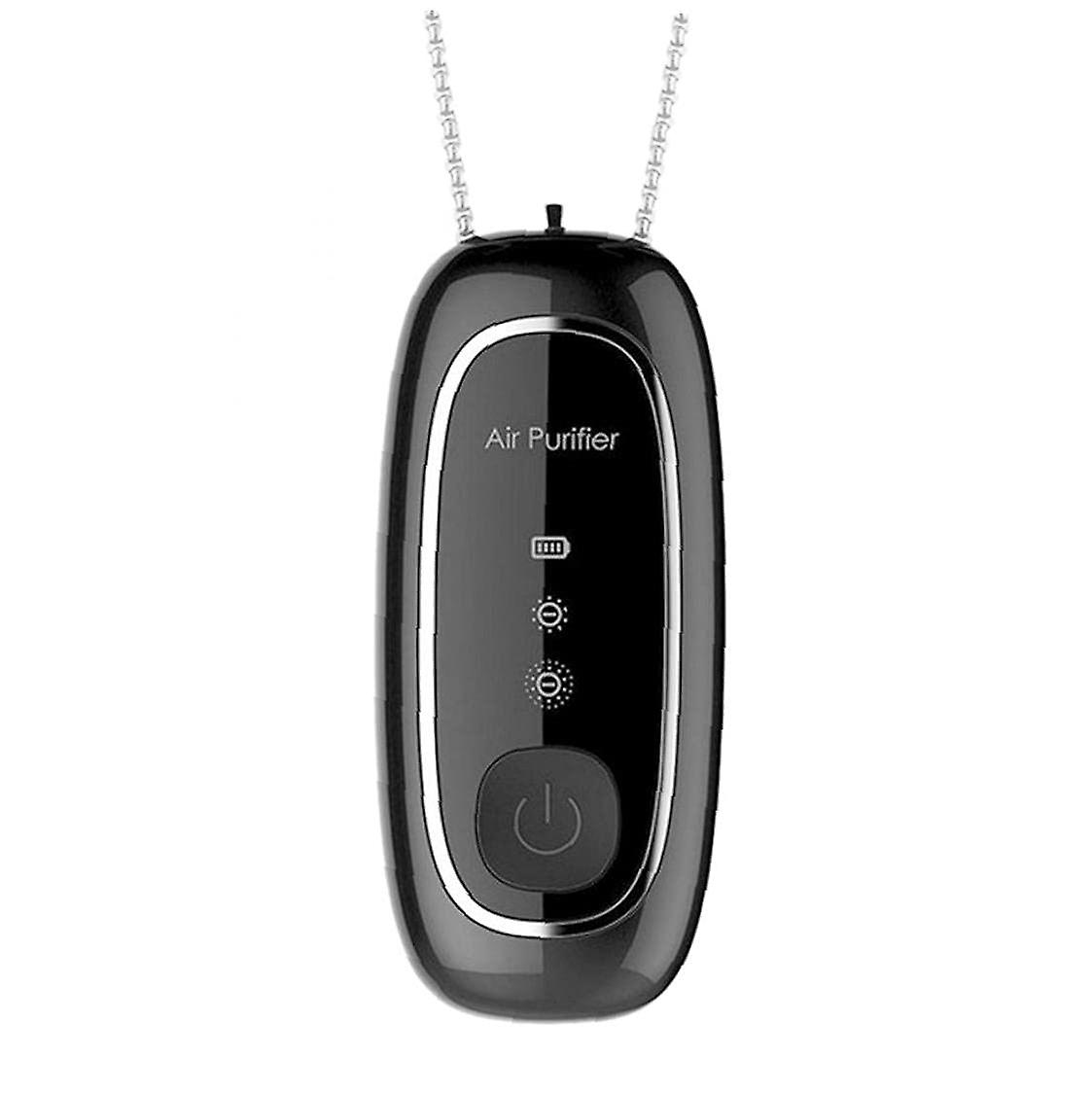USB Portable Air Purifier Negative Ionized with Pendant Necklace Black