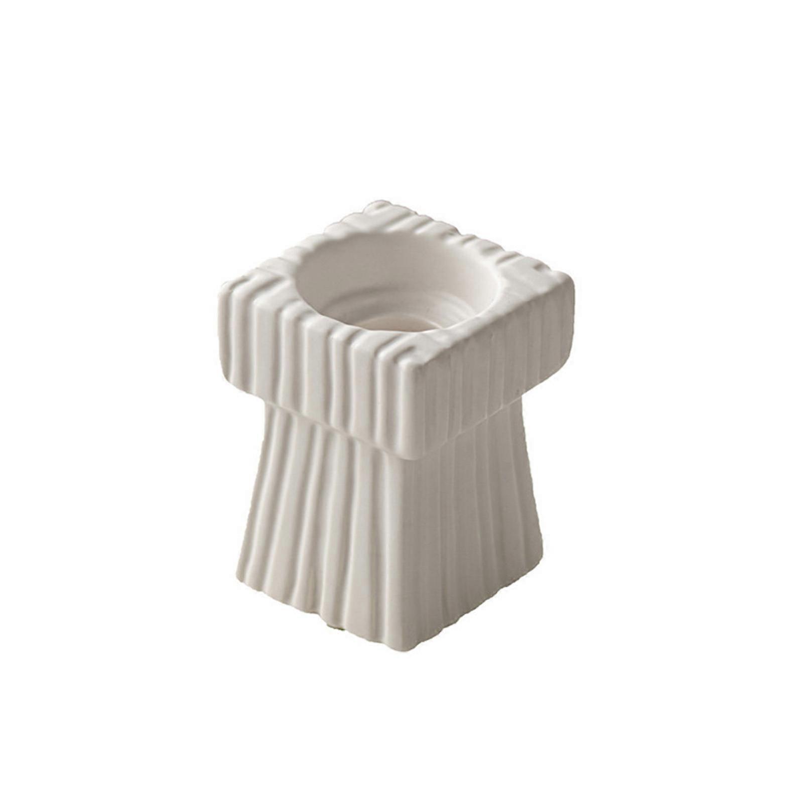 Candle Holder Candle Cup Candlestick Stand Square Base Candelabra Decor  White