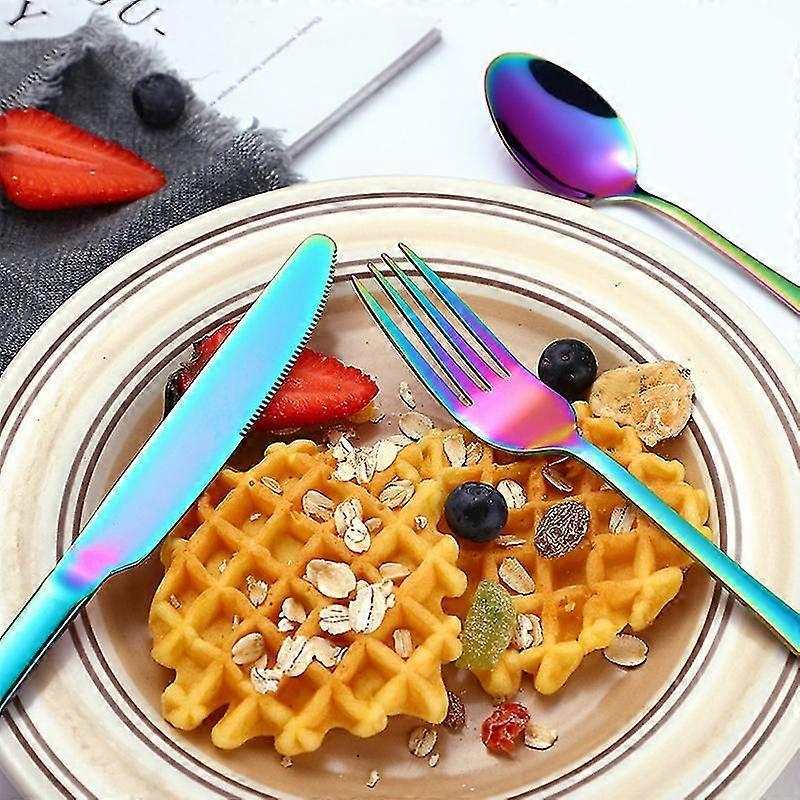 Paslanmaz Çelik Çatal Bıçak Takımı 24 Parçalı Çatal Bıçak Takımı Seti ile Depolama Çatal Bıçak Takımı Raf Hediye Kutusu Seti