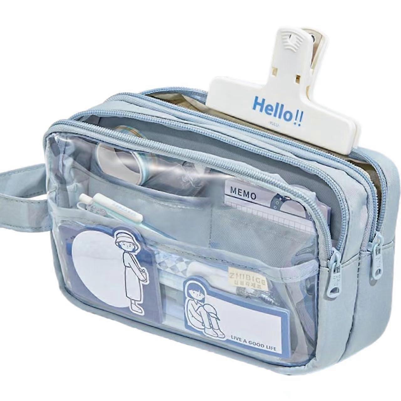 Clear Big Capacity Multiple Compartments Large Pencil Case for Office Adults