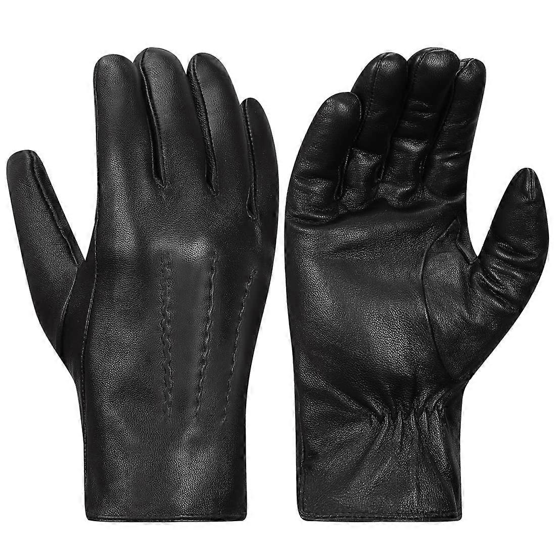 Winter Rabbit Fur Lined Soft Leather Gloves for Men and Women, Warm Driving Gloves, Size Options Available